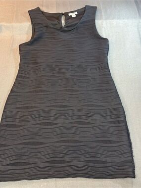 Cato Brand Black Ripple Texture Sleeveless Sheath Dress Size Large, Fully Lined
